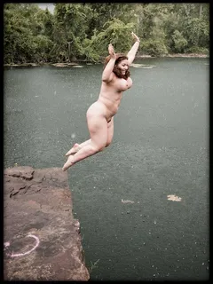 london andrews jumping and having fun.  about to wet wet