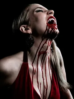 vampire babe with blood