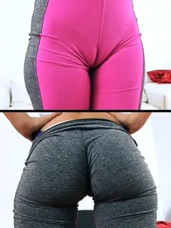 brittany in yoga pants & blue g-string