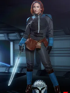 Sophia Locke in VR Cosplay X set The Mandalorian Bo Katan