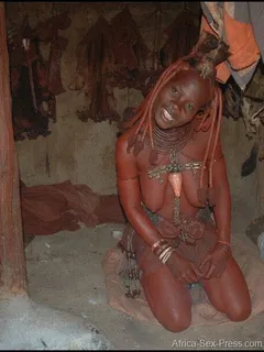 sweetie african tribal babe on her hut