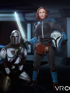 Sophia Locke in VR Cosplay X set The Mandalorian Bo Katan