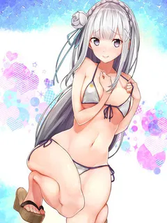 emilia hot bikini (re:zero kara hajimeru isekai seikatsu)