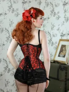 modeling red corset