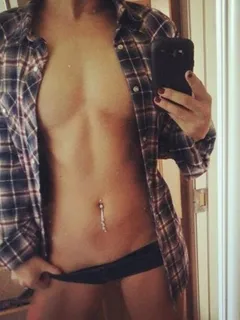 athletic chick in a flannel shirt