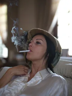 Cassie Clarke in Breathtakers set Just Smoking