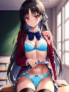 cute anime female shows you her panties