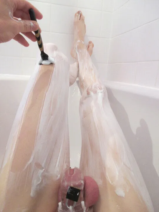 sissy-stable:have you shaved your legs yet ?boy to girl change with the sissy-maker