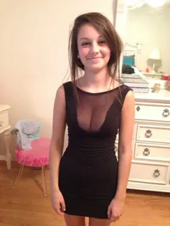 shy teen in dress