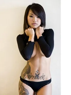 fit, tatted asian babe