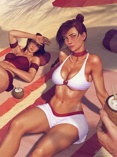 ty lee and suki at the beach (krysdecker)