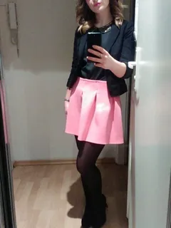 rookie in pink mini skirt