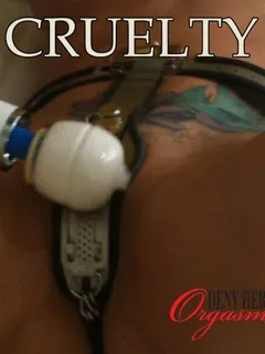 teased with vibrator in chastity belt