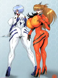 rei / asuka slap by zedeki