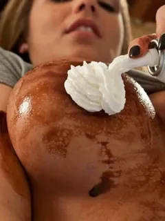 horny babe and a can of whipped cream