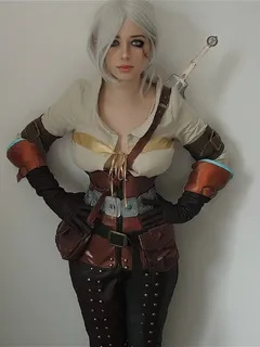 sexy blonde cosplayer with nice tits 3 - ciri cosplay the witcher