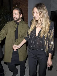 heidi klum braless in beverly hills with tom kaulitz