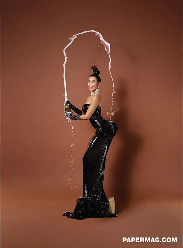 kim kardashian x paper magazine winter 2014 cover image. no filter: an afternoon with kim kardashian photos by jean-paul goude