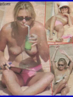 philippa forrester topless on a beach paparazzi photo