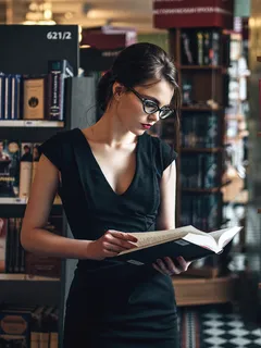 sexy brunette in library trying to hide the wh0re in her...