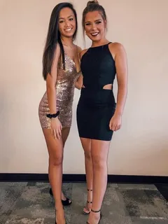 a pair of tight dresses (college freshman)