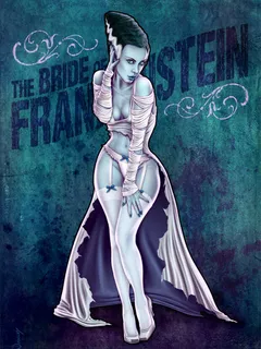 art of women - bride of frankenstein - all in pink