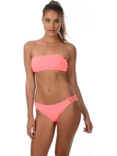 banana moon swimsuit bandeau in coral pink