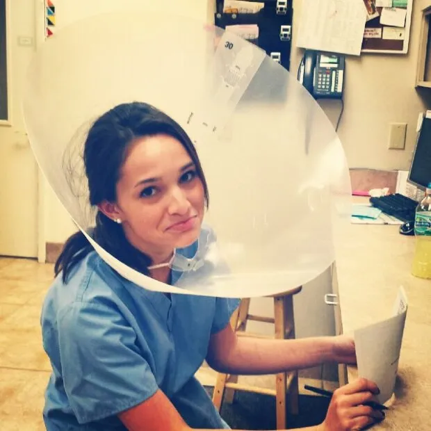 put her in a cone!