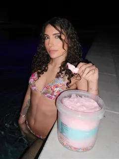 nadia amine (of youtuber) - cotton candy poolside