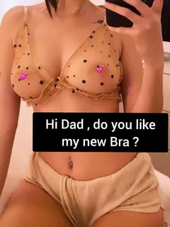 innocent teen daughter sending selfie to her old father showing her natural tits and nipples