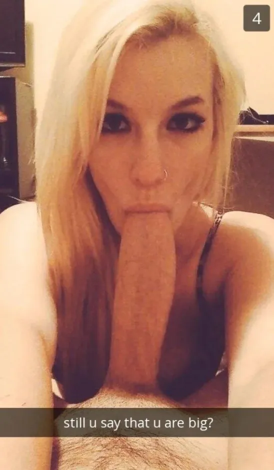 hot blond sucking a big dick on a selfie