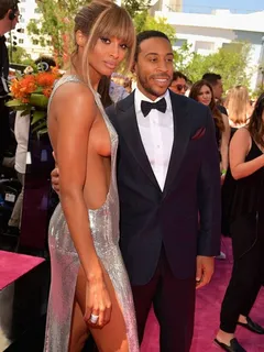 ciara statuesque stunner: the 30-year-old singer showed off lots of leg with a thigh-high slit and a nice side-boob.