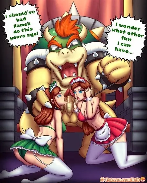 tg mario and luigi maids slave over bowser's dick