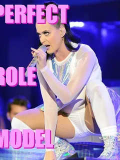 katy perry is the perfect role model. spreading her money maker for all to see