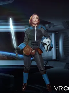 Sophia Locke in VR Cosplay X set The Mandalorian Bo Katan