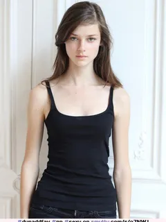 placid brunette in black