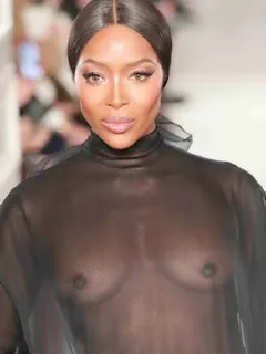 naomi campbell braless in see thru dress on valentino fashion show spring summer 2019 haute couture fashion week uhq