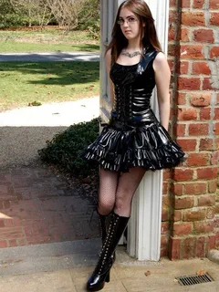 sexy goth nerd in pvc