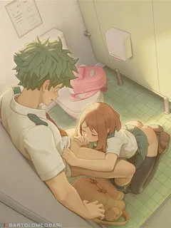 deku and ochaco by bartolomeobari