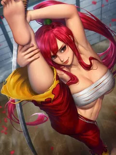 erza scarlet stretching.