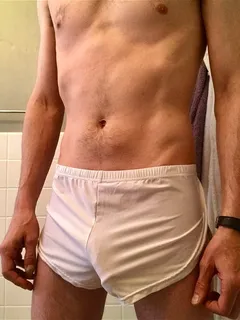 my big soft cock outline in sheer white see-through boxers