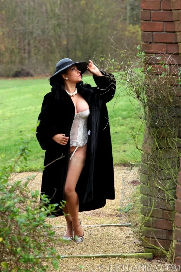 danica collins takes a walk and a wank in the garden