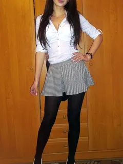 slutty student before going out, she looks more like schoolgirl from cheap porn.