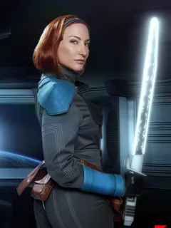 Sophia Locke in VR Cosplay X set The Mandalorian Bo Katan