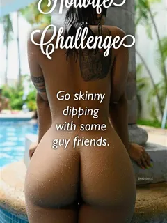 my gf loves public nudity challenges. theres still a few of my friends she hasnt fucked, so she gonna surprise them by getting naked forthem