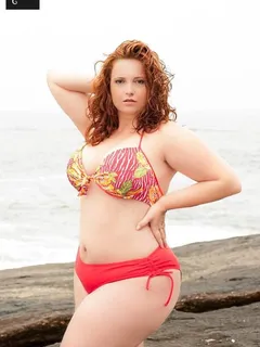 redhead at the beach