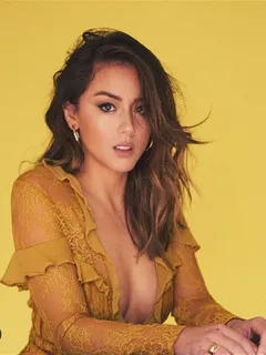 chloe bennett cleavage yellow dress