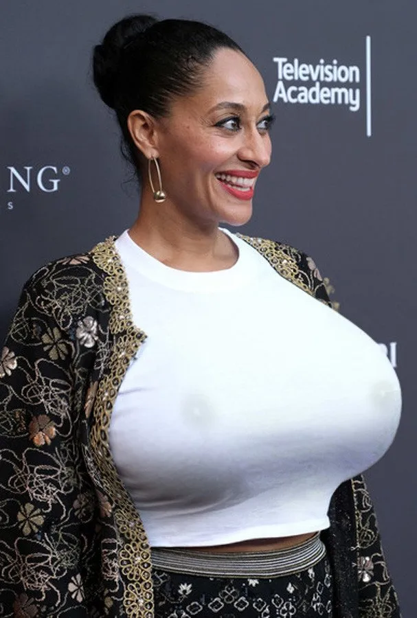 sexy milf tracee ellis ross showing off her new, giant fake tits, ready to start her porn career!