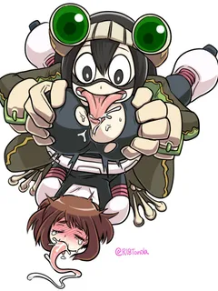 asui tsuyu and uraraka ochako (boku no hero academia) drawn by tonda