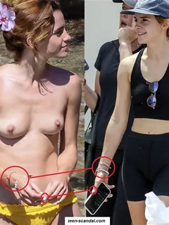 emma watson has been caught topless in ibiza.